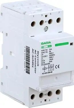 Kontaktor modular Gacia HC-425-230-40, 25A, spirale 230V, 4 kontaktet
