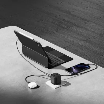 Karikues Cubenest S3D2 PD GaN, 65W, me kabllo USB C, i zi - 2