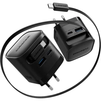 Karikues Cubenest S3D2 PD GaN, 65W, me kabllo USB C, i zi - 3