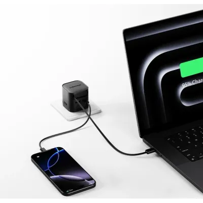 Karikues Cubenest S3D2 PD GaN, 65W, me kabllo USB C, i zi - 10