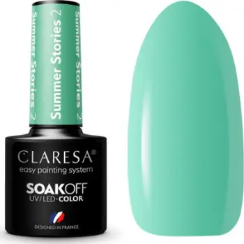 Lak xheli për thonj Claresa SoakOff Summer Stories, UV LED, 5g, nuancë verore