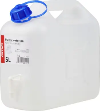 Bidon plastik Water Tank Jerrycan, 5L, me rubinet, transparent