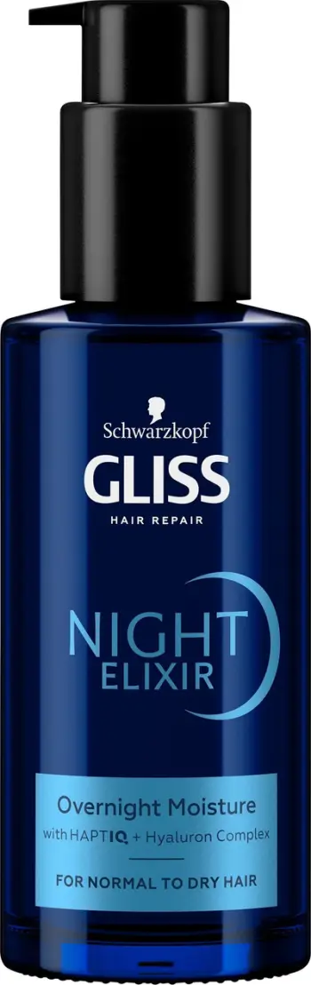 Eliksir nate për flokë të thatë Schwarzkopf Gliss Night Elixir, pa shpëlarje, 100 ml