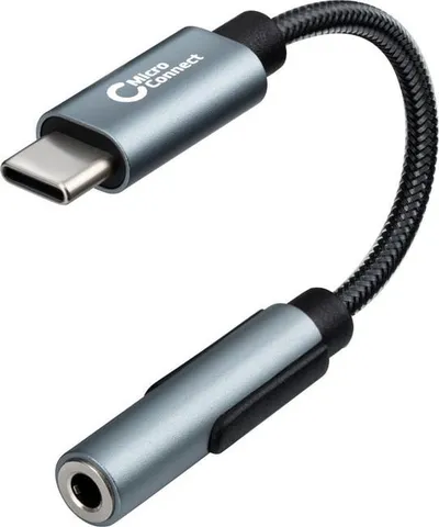 Adapter audio Microconnect MC-AUDIO-USBC, USB C në 3.5mm, 0.13m, argjendtë - 1