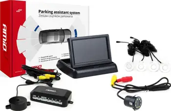 Set sensorë parkimi TFT02, ekran 4.3", kamerë HD-308-LED, 4 sensorë, i bardhë