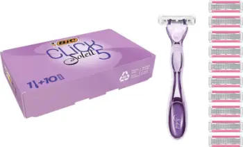 Brisk rroje për gra Bic Click 5 Soleil, dorezë plastike e ricikluar, 10 rimbushje, lejla
