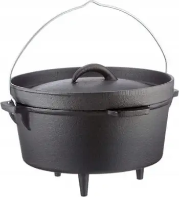 Tenxhere gize Fallen Fruits Dutch Oven, për gatim të ngadalshëm, për kamping dhe zjarr të hapur, e zezë