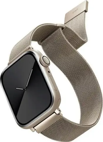 Rrip dore Uniq Dante për Apple Watch 38 40 41mm, çelik inox, mbyllje magnetike, starlight