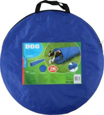 Tunel trajnimi për qen, 2m, palosës, blu