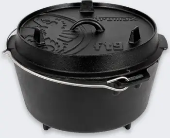 Tenxhere gize Petromax Dutch Oven, me këmbë, për gatim në natyrë, e zezë