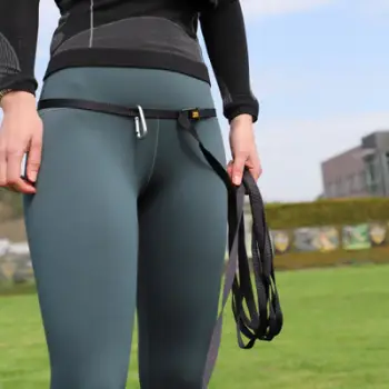 Rrip ecës për qen Dingo Walking Belt With Shock Absorber, polipropilen, me amortizator, i zi