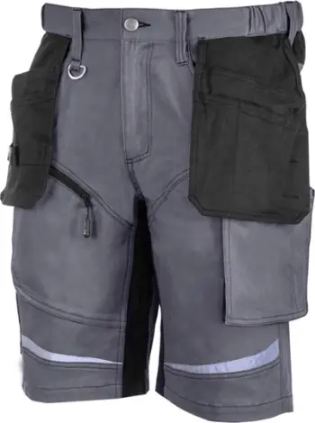 Pantallona të shkurtra pune Lahti Pro Shorts, masë 2XL, gri e zezë