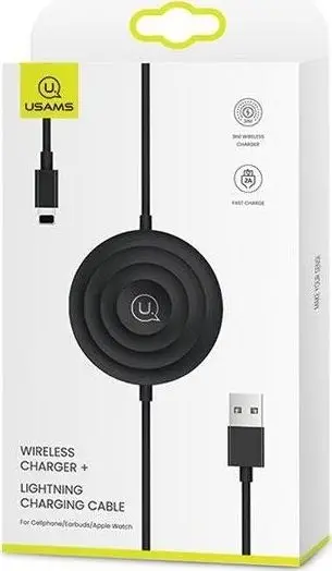 Karikues induktiv Usams US-CC096WH01, me kabllo karikimi Lightning, 2A