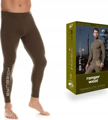 Pantallona termike Brubeck LE12410 Ranger Wool, për meshkuj, përbërje lesh merino, khaki, XL