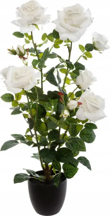 Bimë artificiale Atmosphera Shrub Rose, 74 cm, në vazo, e kuqe