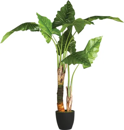 Bimë artificiale banane me vazo, 120 cm, dekorative, jeshile - 4