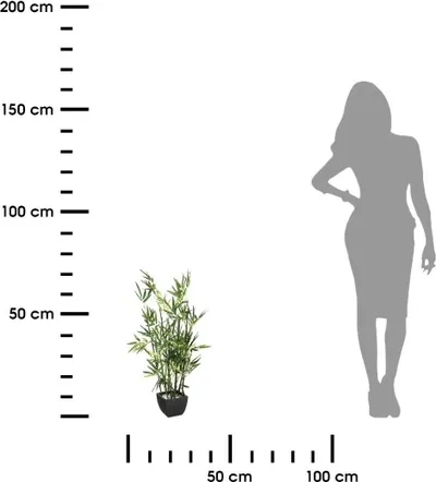 Bimë artificiale Atmosphera Bamboo, 70 cm, me vazo, jeshile - 2