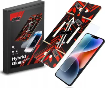 Qelq mbrojtës hibrid Grizzprotector për Apple iPhone 14, me kornizë montimi, transparent