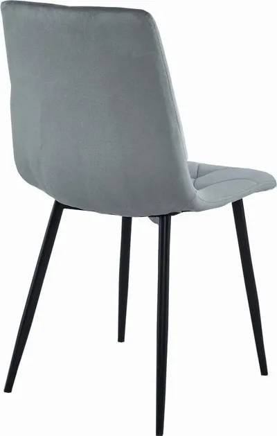 Set karrigesh Libra, velvet argjend gri, 4 copë, këmbë të zeza - 4