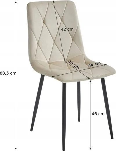 Set karrigesh Libra, velvet argjend gri, 4 copë, këmbë të zeza - 5