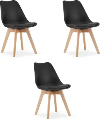 Set karrigesh MARK, 3 copë, dhomë dite dhe ngrënie, të zeza