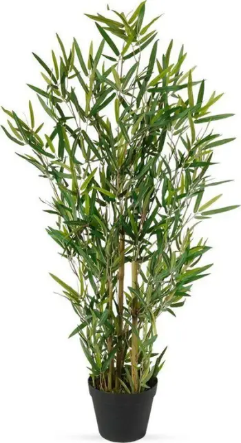 Bimë artificiale dekorative bambu, 97 cm, me vazo, e zezë