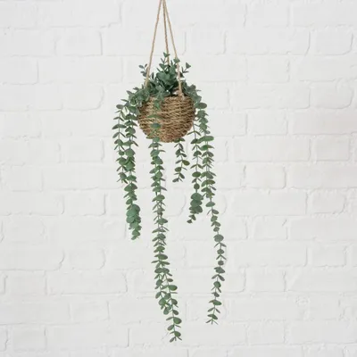 Bimë artificiale dekorative Boltze Home, eukalipt në vazo, 78cm, jeshile - 3