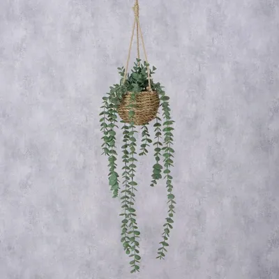 Bimë artificiale dekorative Boltze Home, eukalipt në vazo, 78cm, jeshile - 4