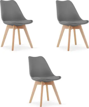 Set karrigesh Mark Graphite X3, polipropileni me jastëk, këmbë dru ahu, grafit