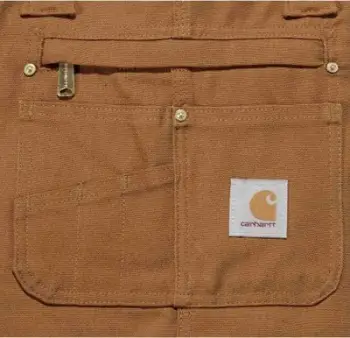 Tuta pune Carhartt Duck Bib Overalls, relaxed fit, pambuk canvas, për meshkuj, kafe