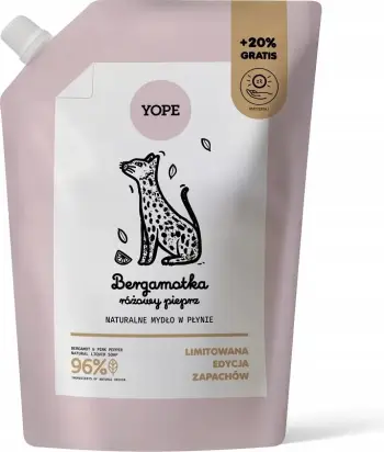 Sapun i lëngshëm natyral për duar Yope Bergamot & Pink Pepper, 600ml