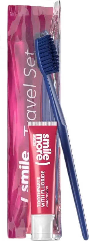 Set pastë dhëmbësh dhe furçë HiSkin Smile, 30ml, e kuqe