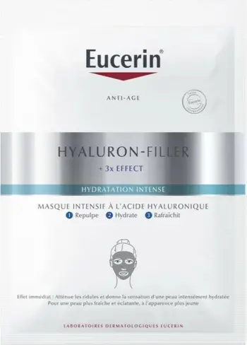 Maskë për fytyrë Eucerin Hyaluron-Filler + 3x Effect Hydrating Sheet Mask për femra 1 copë