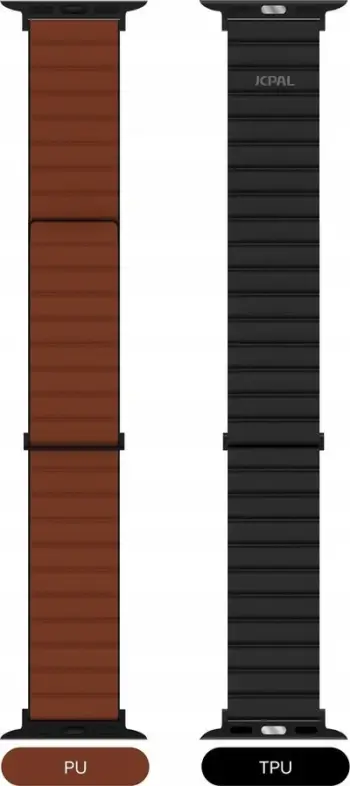 Rrip JCPal FlexDuo për Apple Watch 38/40/41mm, magnetik, TPU PU, i zi kafe