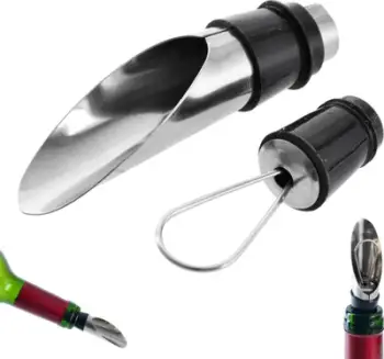 Decanter vere me tapë çeliku inox, për shishe standarde, transparnet