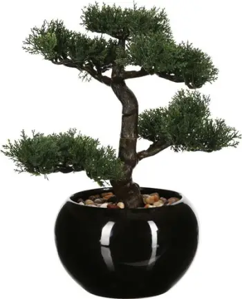 Decor bonsai Atmosphera, 36 cm, plastikë artificiale, vazo e zezë