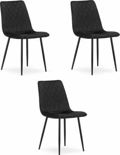 Set karrigesh AMORE, 3 copë, velur, të zeza - 1