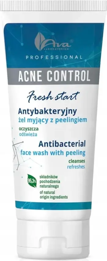 Xhel pastrues për fytyrë për femra Ava Laboratorium Acne Control Professional Antibacterial Cleansing Gel with Peeling, 200ml