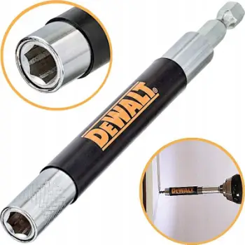 Mbajtës bitash DeWALT Round Bit Holder, hex, 120 mm, çelik inox