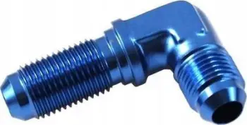Adapter flare TurboWorks AN6, bulkhead 90°, alumini, blu