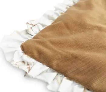 Set karroce Sensillo Velvet Trolley, batanije dhe jastëk dekorativ, me mbushje antialergjike, bezhë Dream