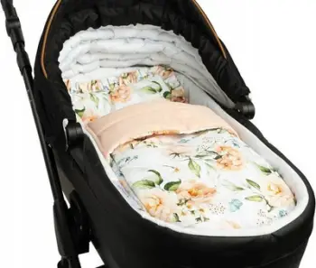 Set karroce Velvet Trolley Peony, jastëk dekorativ, batanije velvet, pjeshkë