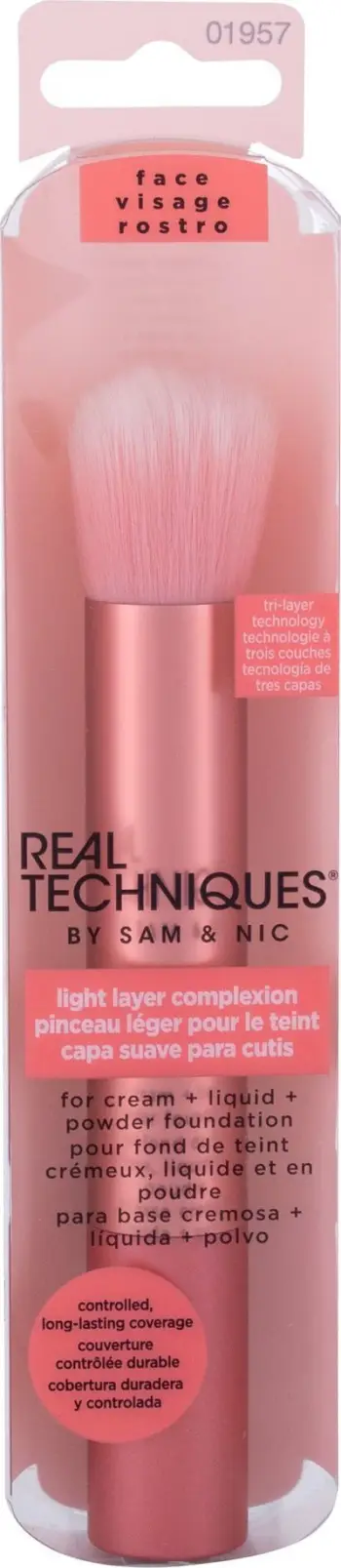 Brush për fondatinë Real Techniques Light Layer Complexion, qime sintetike, aplikim i lehtë