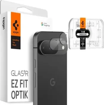 Xham mbrojtës lente Spigen Glass TR EZ Fit Optik për Google Pixel 9, 2 copë, transparent