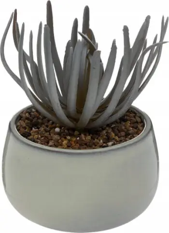 Bimë artificiale sukulente Atmosphera, 18cm, me vazo qeramike, jeshile