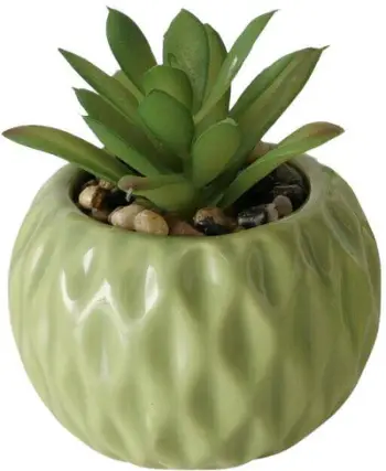 Bimë artificiale sukulente Maluha, 10.5 cm, vazo qeramike, shumëngjyrëshe