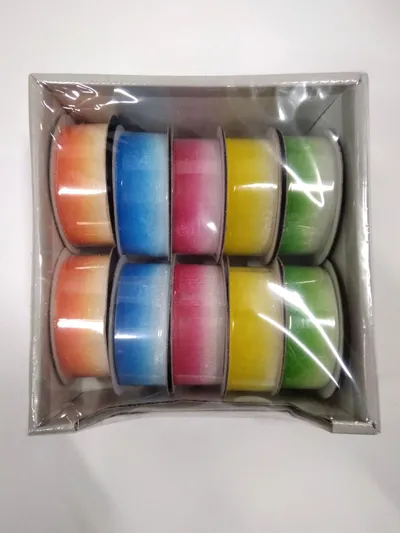 Set shirita dekorativë Penword Rainbow Ribbon, 20mm x 2m, 10 copë, shumëngjyrësh - 1