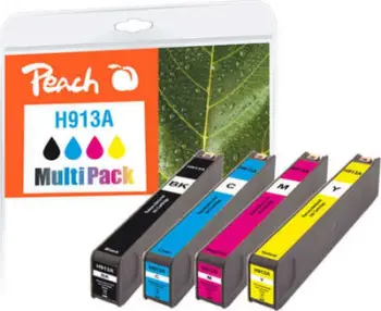 Set kartush boje Peach PI300-744, 4 copë, kompatibël, e zezë cian magenta e verdhë