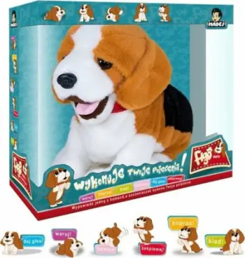 Qen lodër interaktiv Madej Figo Beagle, me komanda zanore, reagon me lëvizje dhe tinguj, shumëngjyrësh