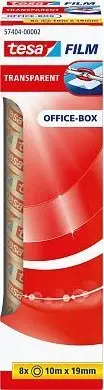 Set shiriti ngjitës Tesa Tesafilm Office Box, 8 role, 10m x 19mm, transparent